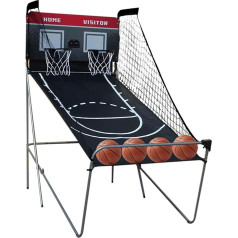 CLEADONG Basketball Shooting Machine, Foldable Electronic Basketball Game, Basketball Stand Including 4 Basketballs, Arcade Basketball Games Children for 2 Players