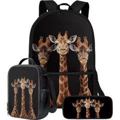 Backpack Set for Kids, Boys and Girls, 17 Inches, Large School Bag with Lunch Bag, Pencil Case, Primary School Bookbag, 3-Piece Set (Style 8, One Size)