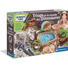 Clementoni - Science & Game - Triops and the World of Dinosaurs - Find and Assemble the Fossil - Archaeology Set for Kids - Triops Breeding - Scientific Game - Prehistoric - 7 Years