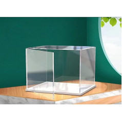 Easy to Open Clear Acrylic Display Case-Assemble Countertop Box with White Base, Dust Protection Showcase (50x30x40cm/20x12x16inch)
