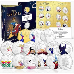 FANTASY CLUB 14 Fantasia 80th Birthday Commemorative Coins Presented in a Beautiful Collector's Album Limited Edition