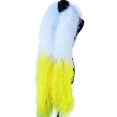 Mischen von zwei Farben, Straußenfederboa, 6-fädig, 10-fädig, weicher Federschal für Hochzeitskleidung, Kleid, Schal, Dekoration, Nähzubehör, Stil 20–2 m, 10-fädig