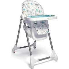 Mamas & Papas Snax High Chair, Adjustable, Foldable with Removable Dining Board, Happy Planet