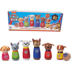 Paw Patrol 1348 Wooden Character Skittles, Suitable for Indoor and Outdoor Play, 7 Piece Set, Ages 3+ Years, Multicolour