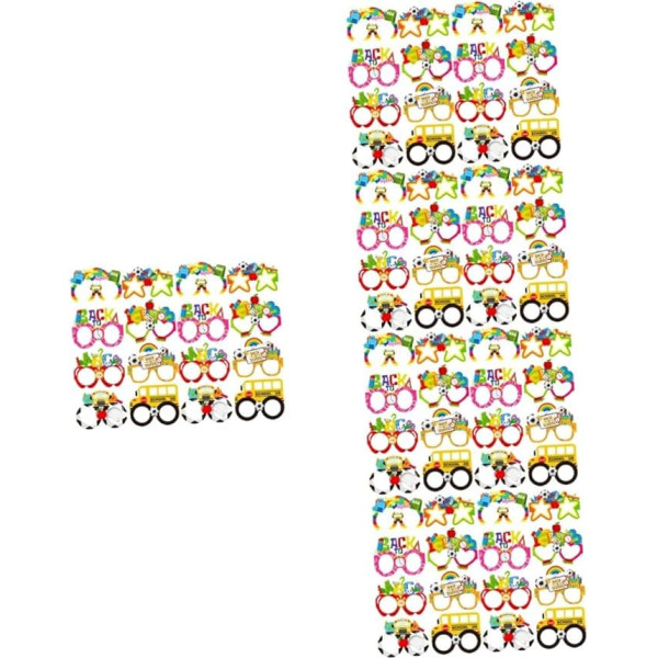 BESTonZON Party Glasses Pack of 120 Party Decoration Glasses Photo Props Glasses Photo Booth School Eye Support Funny Decorate Clothes Makeup Costume Props Student Paper
