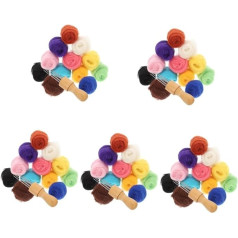 EXCEART 5 Sets of Felt Material Make Yourself Felt Set for Beginners Handmade Felt Material Hand Felting Tools Wool Felt Handmade Craft Supplies for Felting Wool Felting Make Yourself