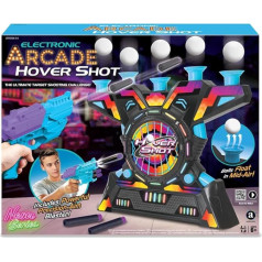 Merchant Hover Shot Game - Floating Targets, Soft Darts, Foam Balls, Target Shooting Game with Blaster, Interactive Arcade Game for Children - Play Train for Children from 6 Years
