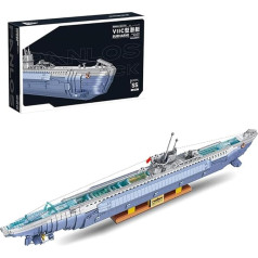 MISINI 628011 German U-shaped submarine building blocks set of the Second World War, 6112 pieces clamping blocks of the Creative Military Series building block set