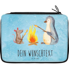 Mr. & Mrs. Panda Home Penguin Campfire, Blue Personalized, Hand Drawn
