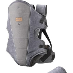 Nuby Baby Carrier for Newborns, Ergonomic Design, Easily Adjustable, Lightweight, Suitable from Birth (Dark Grey)
