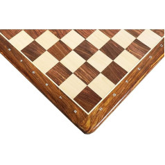 RoyalChessMall - 21 Inch Large Chessboard - Solid Golden Rosewood and Maple - 55 mm Square - Algebraic