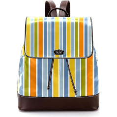 Gestreifte bunte personalisierte Schultaschen Büchertaschen für Teenager, Mehrfarbig, 27x12.3x32cm, Rucksack Rucksäcke
