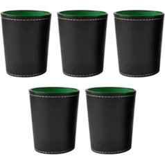 Dice Cups Dice Cups Set Wear-Resistant Safe Lightweight Black PU Leather for Bar