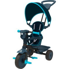 TP Toys 762 4-in-1 Deluxe Tricycle | 10 Months to 3 Years + | Blue | Includes Strap, Adjustable Seat & Sun Canopy