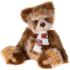 Charlie Bears Gingerbread Biscuit Plush Collection Teddy Bear Winter Clothes Scarf Brown Plush Bear Handmade Collectible Fully Connected Ages 3+