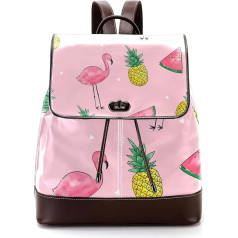 Flamingo Wassermelone Sommer Pink personalisierte Schultaschen Büchertaschen für Teenager, Mehrfarbig, 27x12.3x32cm, Rucksack Rucksäcke