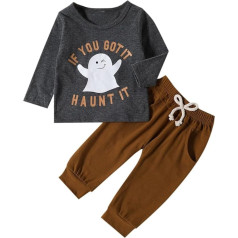 A-300 Toddler Boys Outfit, Soft Cotton, Warm Crew Neck, Long Sleeve, Round Neck Print Sweater Set or Baby Autumn Outfits Kids Cute Clothes Set