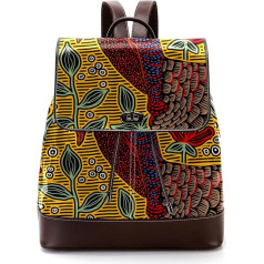 Retro Bird Personalised School Bags Book Bags for Teens Yellow Multicolor 27x12.3x32cm Backpack Backpacks, multicoloured