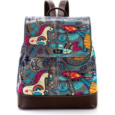 Einhorn Katze Dinasour personalisierte Schultaschen Büchertaschen für Teenager, Mehrfarbig, 27x12.3x32cm, Rucksack Rucksäcke
