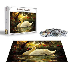 Puzzle Landschaft Puzzle 1000 Teile Schwan Holzpuzzle Erwachsene, Premium Quality Klassische Wooden Lernspiel, DIY Klassische Spaß Jigsaw Erwachsene, Challenging Jigsaws für Wohnkultur Geschenk x-1040