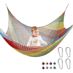 WOGXN Climbing Net, Cargo Net Climbing Kids, Playground Net for Climbing, Children's Playground Play Safety Net, Double Layer Multicolor Backyard Net Bridge for Tree House