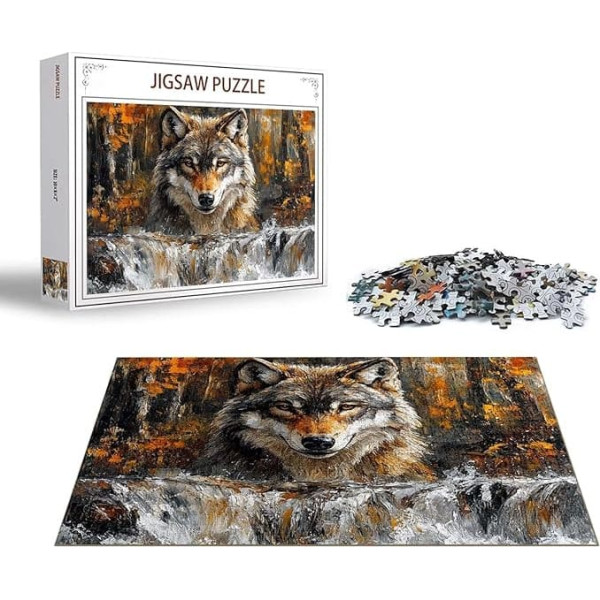 Puzzle Wolf Puzzle 2000 Teile Herbst Holzpuzzle Erwachsene, Premium Quality Klassische Wooden Lernspiel, DIY Klassische Spaß Jigsaw Erwachsene, Challenging Game Jigsaws für Wohnkultur Geschenk x-564