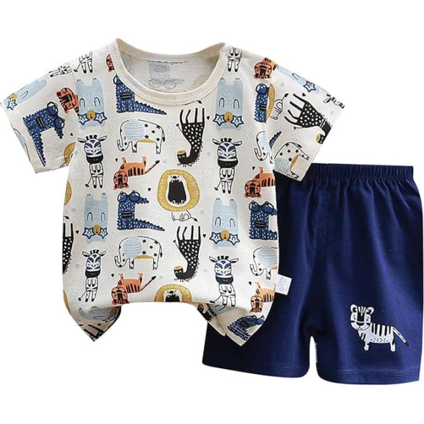 Unisex Kinder Kleidung Set Sommer Jogginganzug mit Schleife Krawatten Kurz Sport T-Shirt und Shorts Langarmshirt Hose Sportkleidung Tracksuit für Jungen Mädchen 1-7 Jahre
