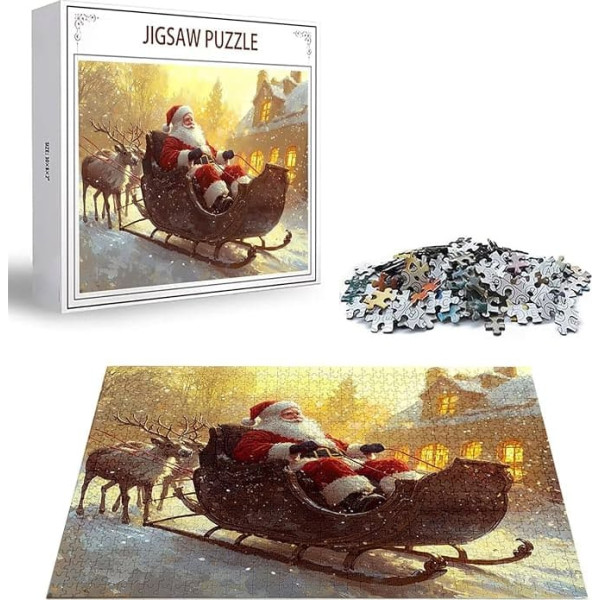Puzzle Weihnachten Puzzle 500 Teile, Holzpuzzle Erwachsene, Mehrfarbig Holzpuzzle, Klassische Puzzles Ältere Wooden Jigsaw für Erwachsene Und Kinder 14 Jahren, Geschenke Home Wand Dekor 52x38cm D-436