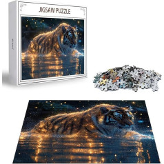 Puzzle 2000 Teile Traum Puzzle Erwachsene, DIY Groß Puzzelmatten, Holzpuzzle für Erwachsene und Kinder ab 12 Jahren Wooden Jigsaw Tiger Geschicklichkeitsspiel für Die Ganze Familie, Geschenke D-379