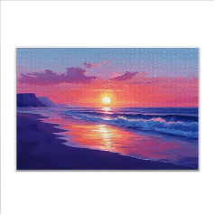 Puzzle 4000 Teile Sonnenuntergang Strand Puzzle Erwachsene Anspruchsvoll, Klassische Holzpuzzle Erwachsene, Puzzlespiele für Die Ganze Familie, Wooden Jigsaw Puzzel ab 14 Jahre für Junge Mädchen Y-1