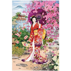 Puzzle Jigsaws Toys Puzzles 1000 Pieces Adults Children 3D Wooden Puzzle Japanese Woman in Kimono DIY Creative Decompression Toy Puzzle Puzzles