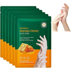 Vitamin E Honey Moisturising Hand Masks, Pack of 6, Moisturising Gloves for Dry Hands, Removes Dead Skin, Cracked and Aging Hands
