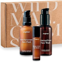 Facial Care Set for Men, Quick Face Care with Cleansing Gel, Moisturising Cream and Serum, Moisturises, Against Oily Skin, Anti-Ageing Effect, Natural, from Switzerland