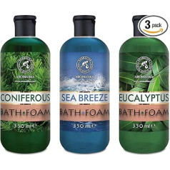 Bath Foam Set 3 x 350 ml - Softwood & Sea Breeze & Eucalyptus - Aromatherapy Bath with Essential Oil - Body Care - Bathing Additive - Foam Baths