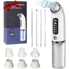 Blackhead Remover, Pore Cleaner, Face, 4 Modes Blackhead Remover, Pore Vacuum Cleaner with 6 Suction Tips and Visible Water Tank, Suction Nose, Acne, Pimple Suction, 75 kpa Vacuum Suction