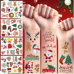 Temporäre Weihnachts-Tattoos für den Winter, Weihnachtsmann, Weihnachtsfeier, Dekorationen, Kinder, Geschenk, Dekoration, Aktivität, Weihnachtsmotiv, niedliche Gastgeschenke, Belohnung, Jungen,