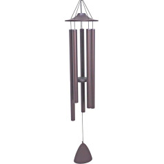 Wind Chimes for Outdoor Hanging, Metal Wind Chime Garden, 115 cm, 45 Inches, Metal, Brown, Deep Colour, with Deep Tones and 5 Clay Pipes, for Gardens, Patios, Decks and Houses