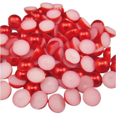 3/4/5/6/7/8/10mm 100-1000 Teile/Beutel ABS Imitation Perle Halb runde Flatback for DIY(Red,3mm)
