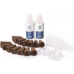 iDOO Replacement Kit for ID-IG201/ID-IG309 Hydroponic Propagation Systems, with 14 Pieces Grow Sponges, 7 Pieces Basket Kit, 1 Bottle A, 1 Bottle B (Not Included Hydroponic Propagation Systems)