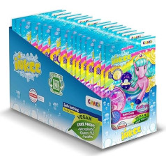 INKEE Galupy Mermaid Bath Dust Pack of 16 | Crackling Bath Salt Children in Pink, Blue and Purple with Jojoba Oil & Banana Milk Shake Aroma, 16 x 60 g Bags - Bath Fun for Children