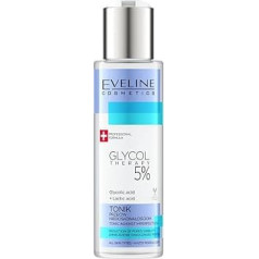 Eveline Cosmetics Glycol Therapy 5% AHA Exfoliating Toner - Advanced Skin Revitalisation with Glycol and Lactic Acids, Vegan Formula, 110 ml
