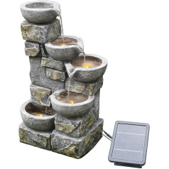 PT-SF0003 Solar Garden Water Fountain with Ornaments and LEDs