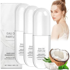 Vanilla Skin Body Spray, Vanilla Skin Perfume, Vanilla Coconut Perfume, Hair and Body Spray for Women and Men, Long Lasting Vanilla Perfume Spray (Pack of 3)