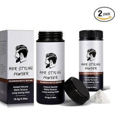 2 Pack Hair Styling Powder for Men, Texturising Powder, Gives Hair Volume, Matte Look and Natural Finish, Easy to Apply