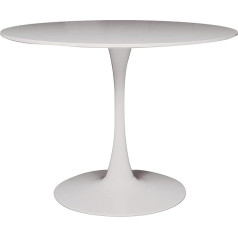 Dmora - Round Coffee Table for Dining Room, 100 x 100 x 75 cm, White Colour
