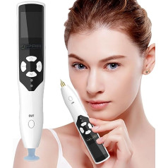 Pen for removing skin stains, machine for removing dark spots and moles with replacement head and LCD display, 5 intensity levels