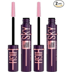 Maybelline New York Sky High Lash Sensational Mascara, Volumengebend und verlängerend, Farbe Plum Twilight, intensive Ausstrahlung, keine Klumpen, flexible Bürste, 2 Mascaras