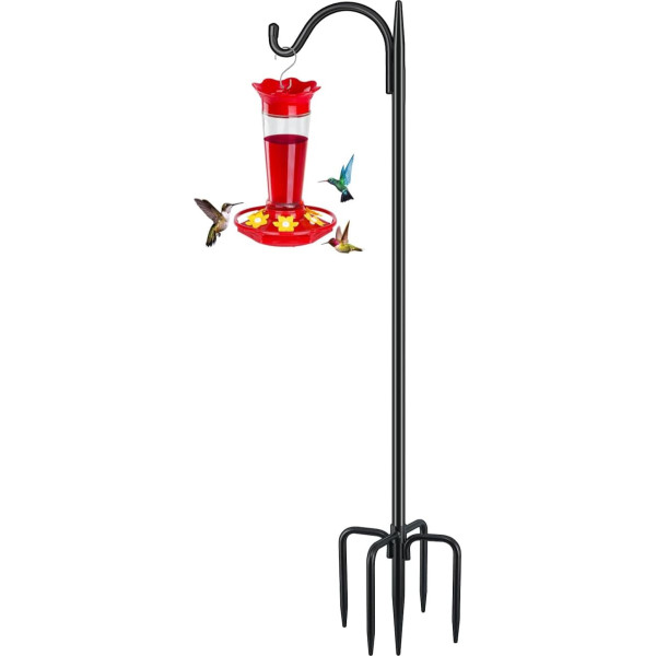 FEED GARDEN Adjustable Shepherd Hook Outdoor Bird Feeder with 5 Prongs 60