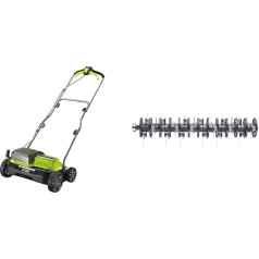 RYOBI 18V ONE+ Brushless Battery Scarifier RY18SFX35A-0 & RAC821-35 cm Aerator Roller for AC/DC Scarifier