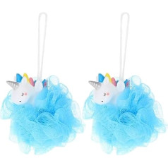 Accessories Pack of 2 Unicorn Bath Ball Children's Loofah Bath Sponges for Showering Cute Shower Sponge Loofah Bath Sponge Unicorn Bath Loofah Stool Body PVC Mesh Brush Baby The Bubble